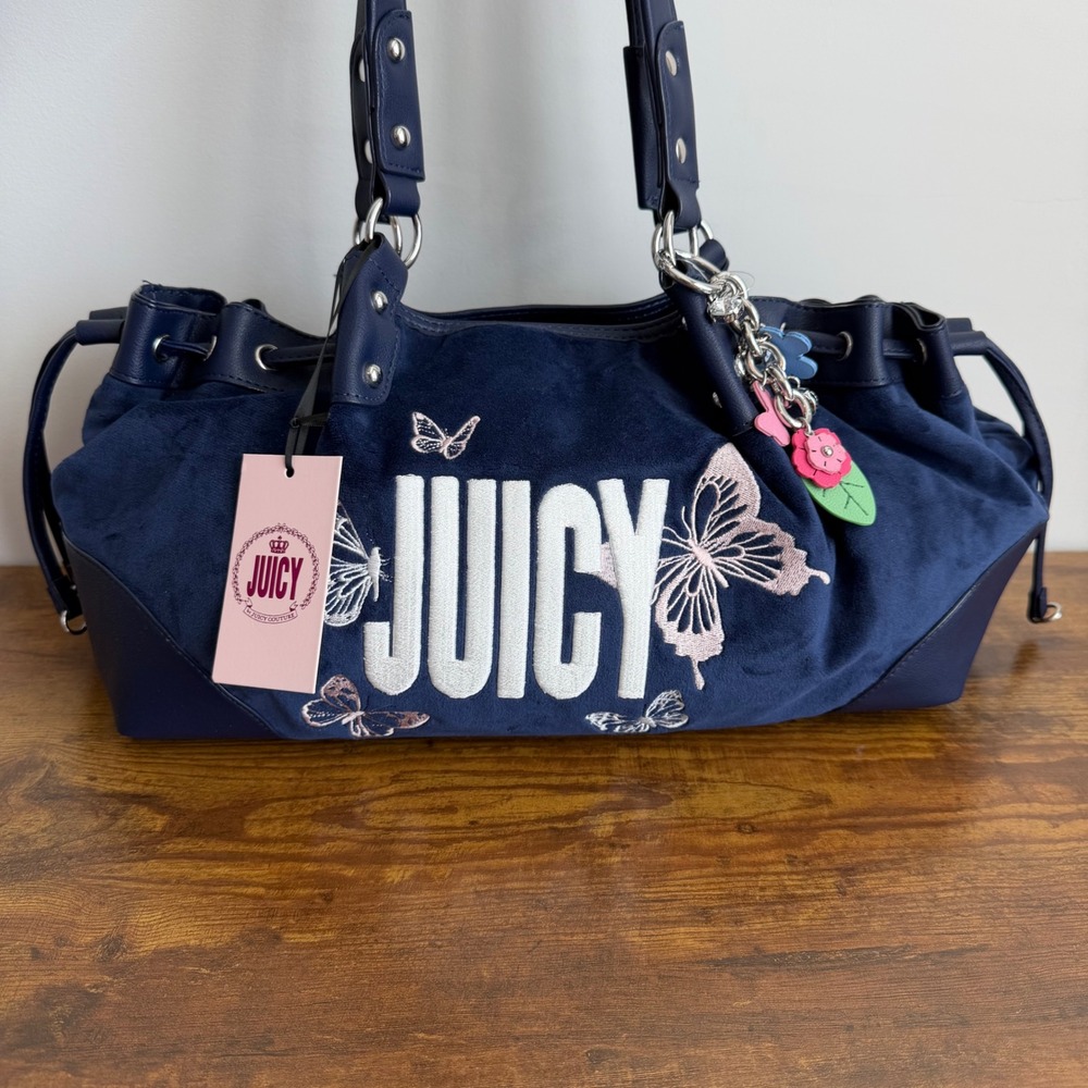 New Juicy Couture Magnifique Brown Pink Satchel Shoulder Handbag Y2K